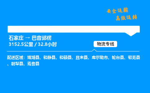 石家莊到巴音郭楞物流專線-整車運輸/零擔(dān)配送-石家莊至巴音郭楞貨運公司